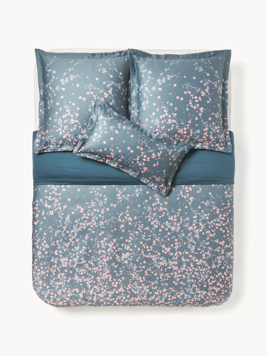 Sakura Cotton Sateen Duvet Cover with Floral Print