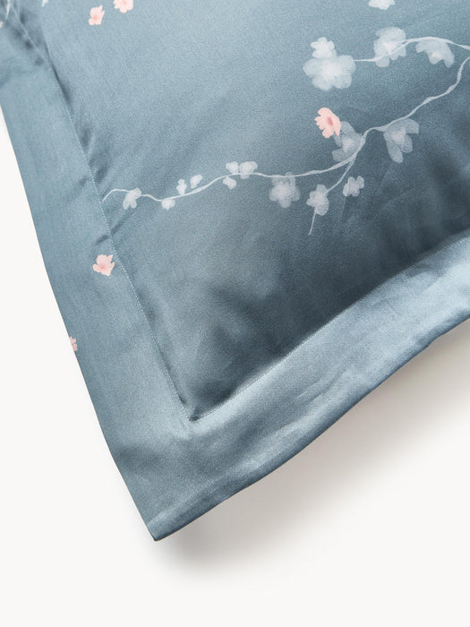 Sakura Cotton Sateen Duvet Cover with Floral Print