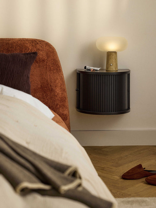 Wall-Mounted Bedside Table Calary with Fluted Front