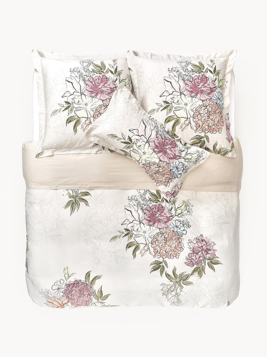 Margot Cotton Sateen Duvet Cover with Floral Print