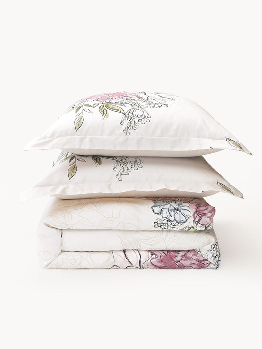 Margot Cotton Sateen Duvet Cover with Floral Print