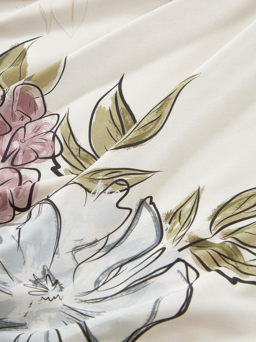 Margot Cotton Sateen Duvet Cover with Floral Print