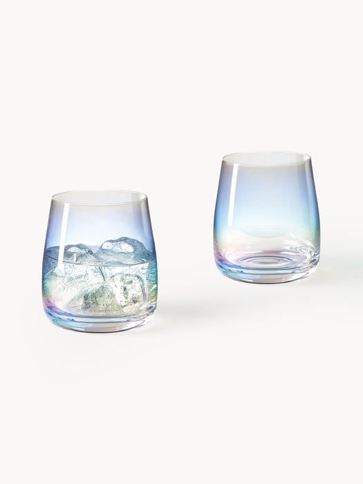 Mouth-Blown Iridescent Tumblers Ellery Set of 4