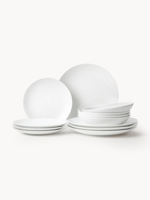 Delight Porcelain Tableware Set Modern, 4 People, Set of 12
