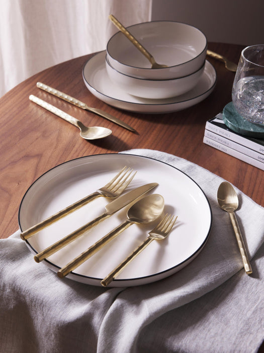 Miles Brushed Cutlery Set with Hammered Handles, in various set sizes