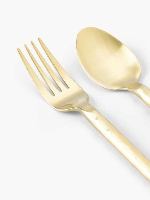 Miles Brushed Cutlery Set with Hammered Handles, in various set sizes