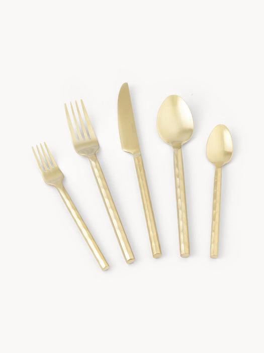 Miles Brushed Cutlery Set with Hammered Handles, in various set sizes