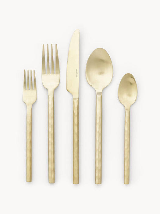Miles Brushed Cutlery Set with Hammered Handles, in various set sizes