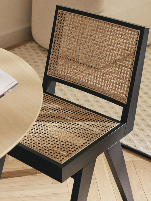 Wooden Dining Chair Sissi with Viennese Wickerwork