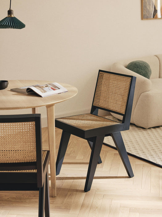 Wooden Dining Chair Sissi with Viennese Wickerwork