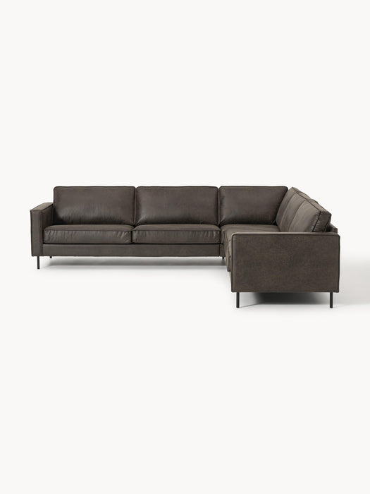 XL Leather Corner Sofa Hunter