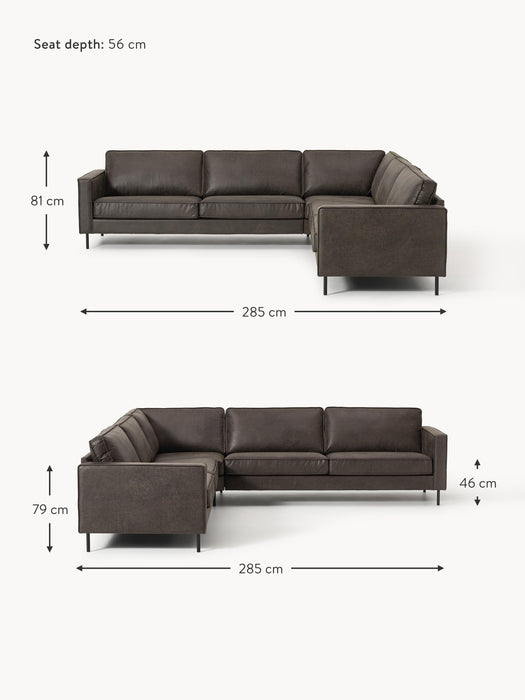XL Leather Corner Sofa Hunter