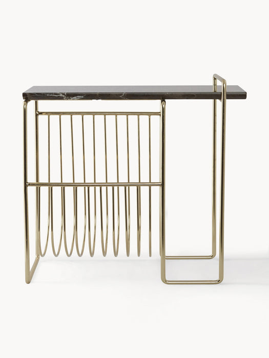 Sino Marble Side Table with Magazine Rack