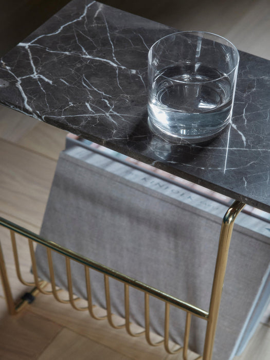 Sino Marble Side Table with Magazine Rack