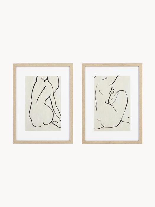 Posters Refined with Wooden Frame Set of 2