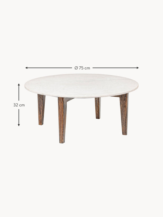 Round Coffee Table Sylvester with Marble Top
