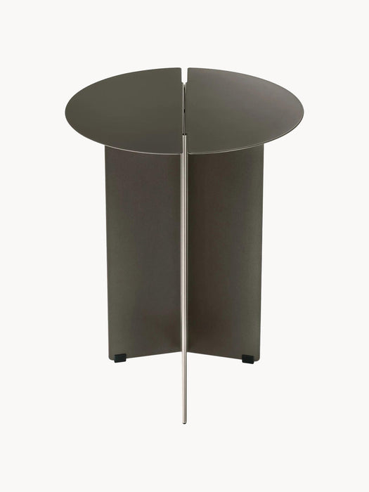 Oru Round Side Table with Antique Finish