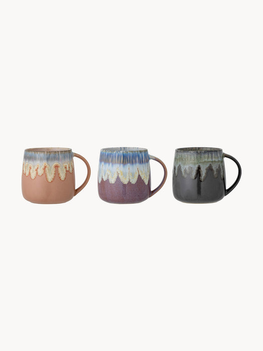 Handmade Reactive Glaze Mugs Cloe, Set of 3