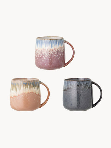 Handmade Reactive Glaze Mugs Cloe, Set of 3