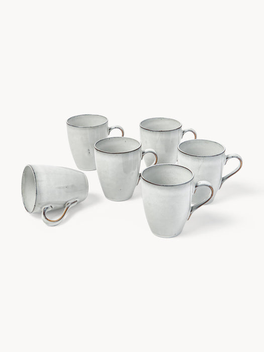 Handmade Mugs Nordic Sand, 400 ml, Set of 6