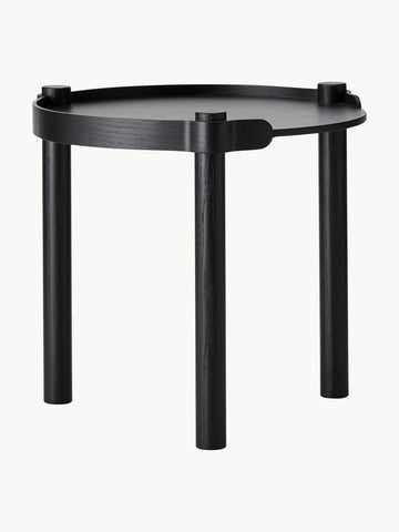 Woody Round Oak Wood Side Table