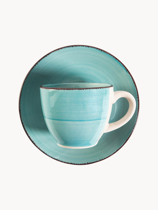 Hand-Painted Espresso Cups Baita with Saucers Set of 6