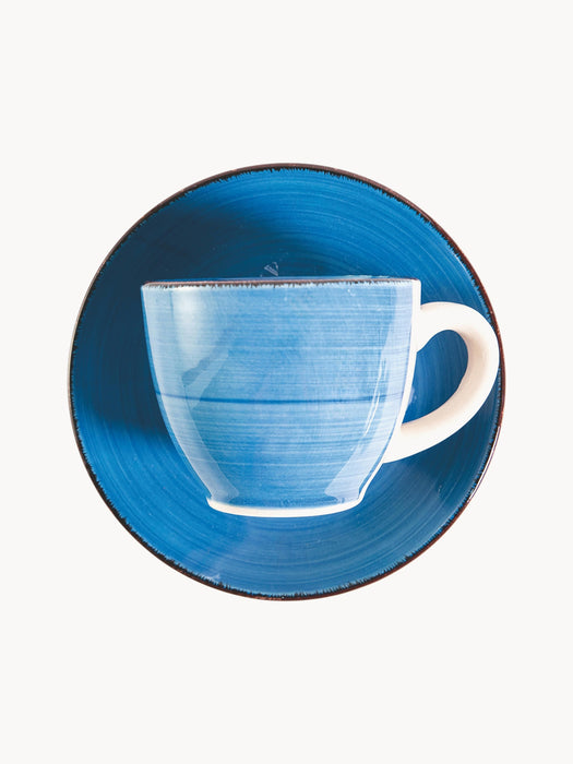Hand-Painted Espresso Cups Baita with Saucers Set of 6