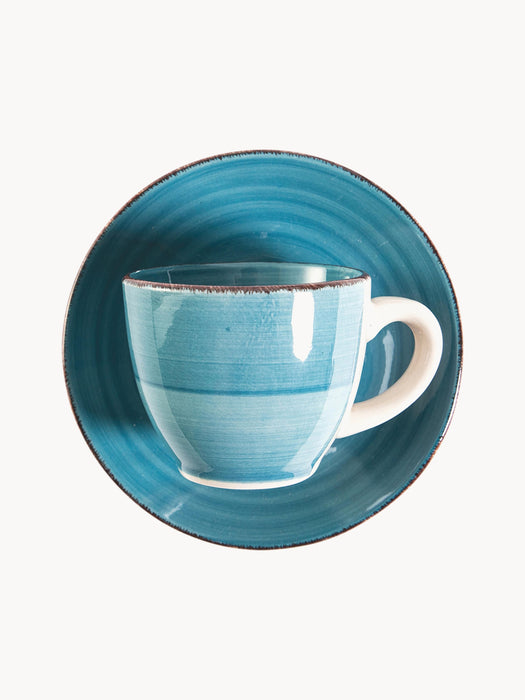 Hand-Painted Espresso Cups Baita with Saucers Set of 6