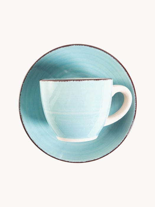 Hand-Painted Espresso Cups Baita with Saucers Set of 6