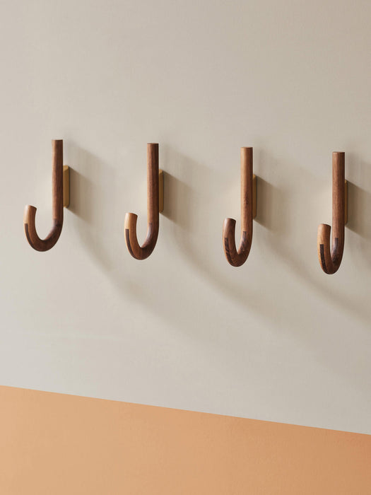 Umbrella Walnut Wood Wall Hook, in Various Sizes