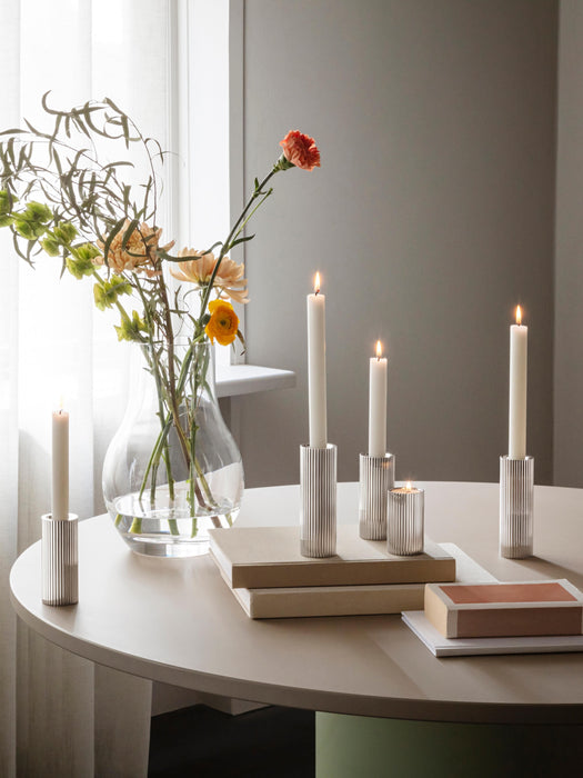 Candle Holder Bernadotte with Groove Structure Set of 3