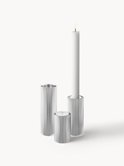 Candle Holder Bernadotte with Groove Structure Set of 3