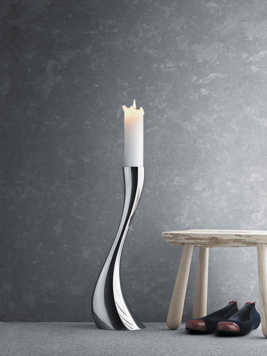 Stainless Steel Candle Holder Cobra in An Organic Shape H 50 cm