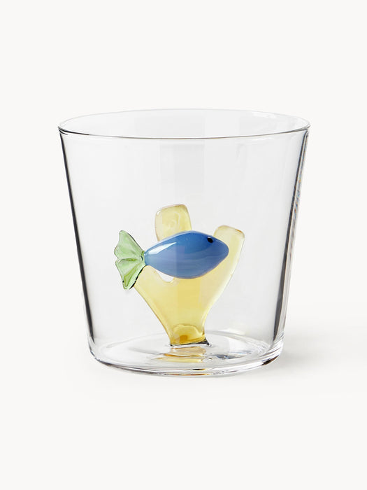 Handmade Borosilicate Tumblers Marine Garden Set of 6