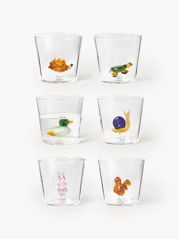 Animal Farm Handmade Borosilicate Tumblers, Set of 6