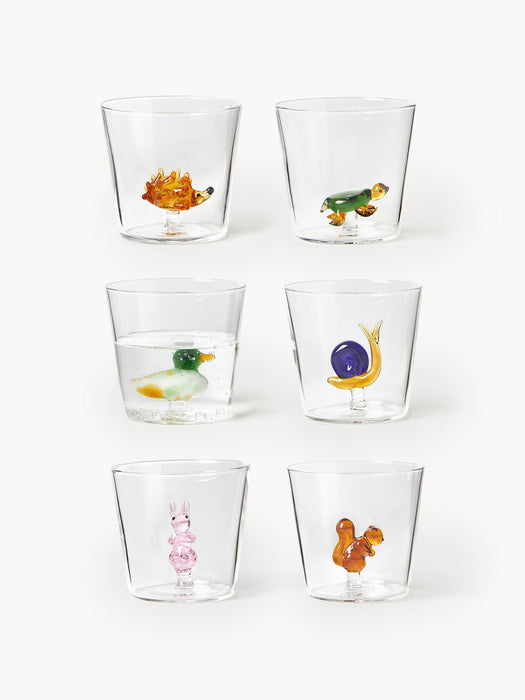 Animal Farm Handmade Borosilicate Tumblers, Set of 6