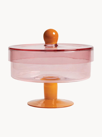 Handmade Glass Storage Jar Duo