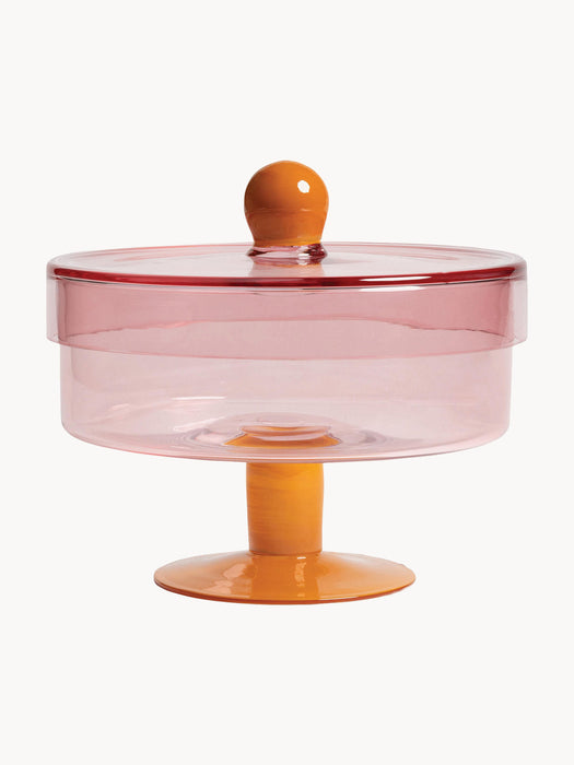 Handmade Glass Storage Jar Duo