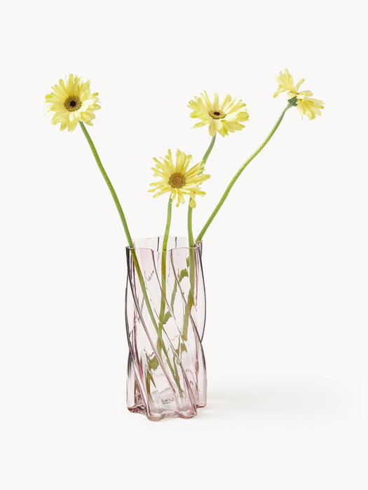 Glass Vase Marshmallow, H 25 cm