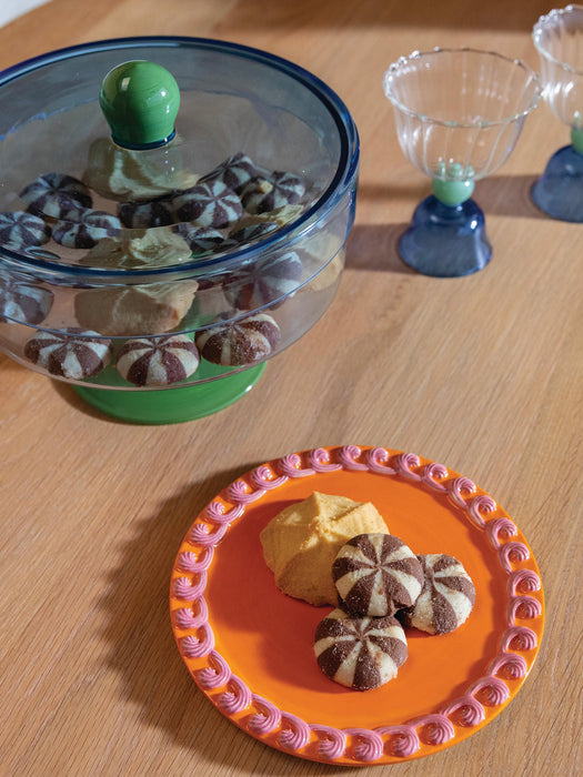 Handmade Glass Storage Jar Duo