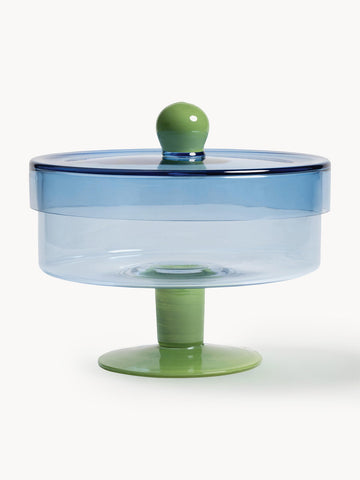 Handmade Glass Storage Jar Duo