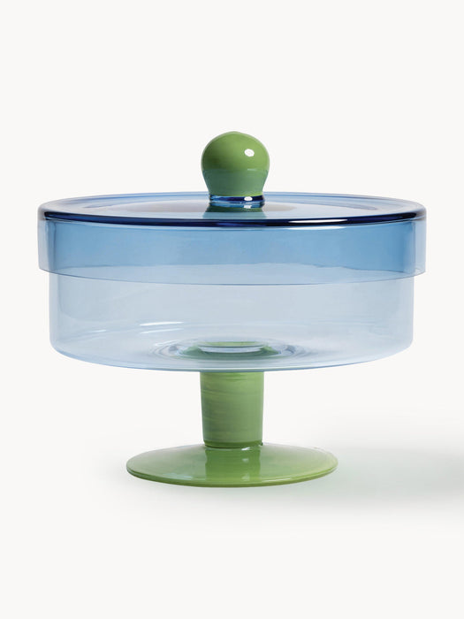 Handmade Glass Storage Jar Duo