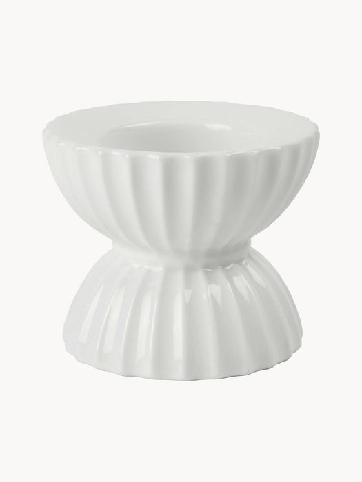 Porcelain Tealight Holder Tura with Ribbed Surface
