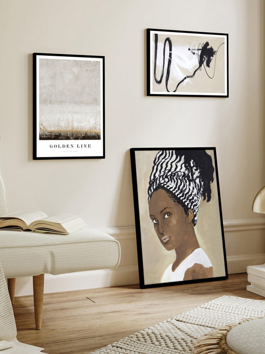 Framed Digital Print Golden Line