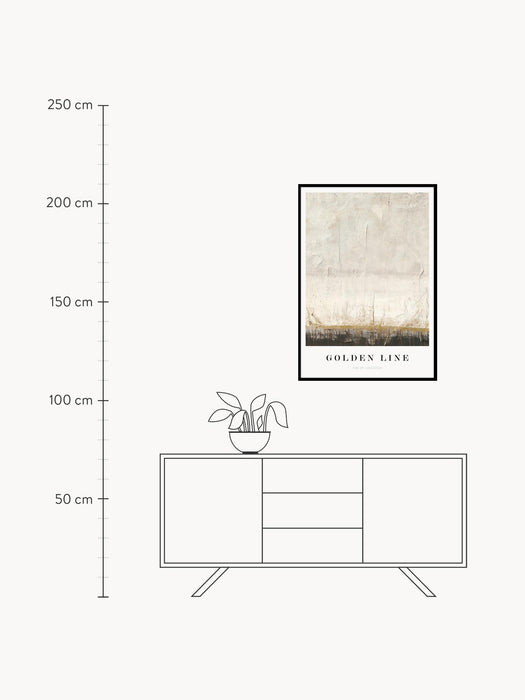 Framed Digital Print Golden Line