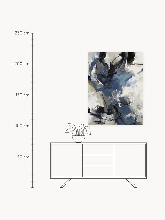 Hand-Embellished Canvas Print Blue Vibes