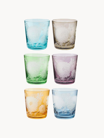Peony Tumblers, Set of 6