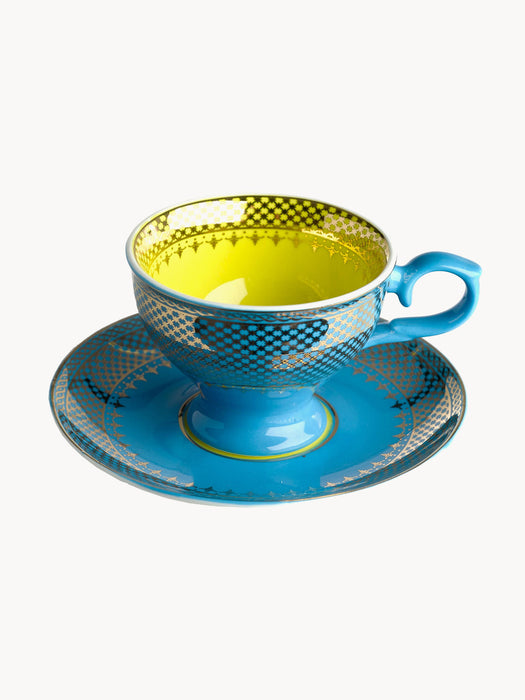 Grandma Espresso Cups with Saucers, Set of 4