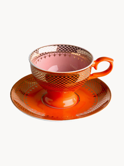 Grandma Espresso Cups with Saucers, Set of 4