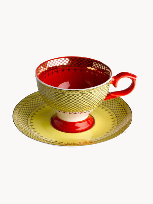 Grandma Espresso Cups with Saucers, Set of 4